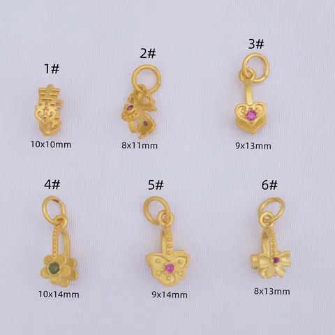 Antique Gold Plated Brass Pendant Bail Clasp For DIY Jewelry Making Auspicious Cloud Double Happiness Necklace Connector Findings