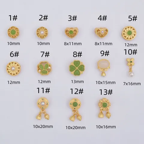 Vintage Brass Ancient Gold Plated Rabbit Clover Heart Lotus Charms For DIY Bracelet Necklace Making Oriental Jewelry Findings