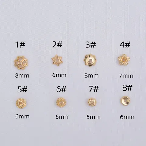 Capuchones de Cuentas de Aleación Bañados en Oro 14k 18k Flor Hueca Cuentas Espaciadoras de Trébol para Creación de Joyas DIY