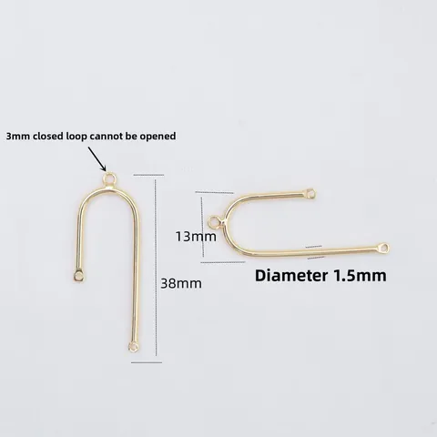 Geometrisch Minimalistisch Messing U-Form Ohrringverbinder Mit 14K Gold Gefüllt Für DIY Schmuckherstellung Zubehör
