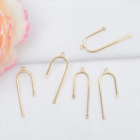 Geometrisch Minimalistisch Messing U-Form Ohrringverbinder Mit 14K Gold Gefüllt Für DIY Schmuckherstellung Zubehör