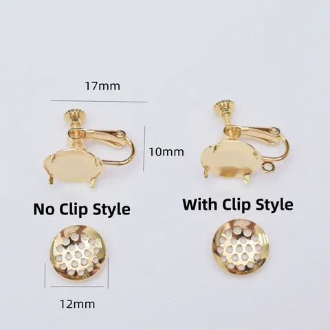 Convertitori Orecchini a Clip in Ottone con Vite a Spirale DIY Gioielleria Componenti Placcati Oro Platino per Orecchi Senza Buco