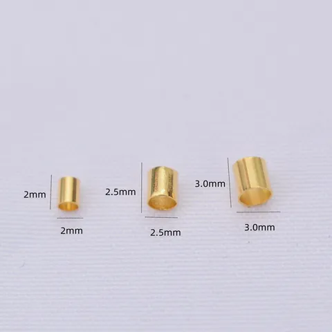Gold Silver Plated Copper Crimp Beads Positioning Tubes For DIY Necklace Bracelet Jewelry Making Findings