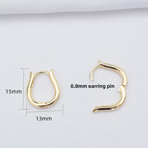 Minimalistische 14k Gold Gefüllte Messing U-Form Ohrringe Für Damen Geometrische Polierte Glatte Ohrclips DIY Schmuck Material