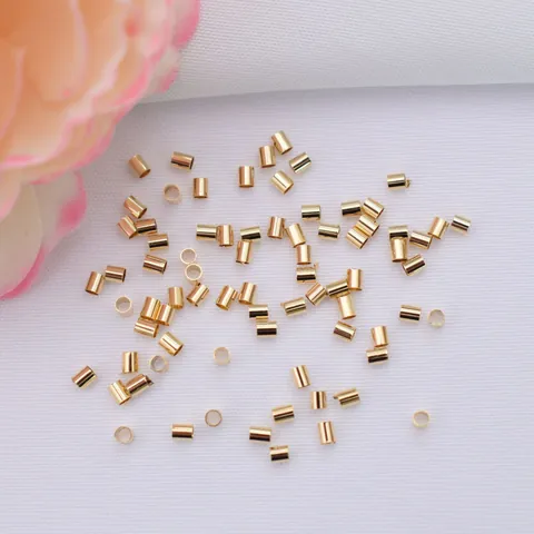 Gold Silver Plated Copper Crimp Beads Positioning Tubes For DIY Necklace Bracelet Jewelry Making Findings