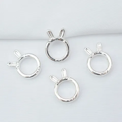 Anillo de Cuentas Espaciadoras de Aleación con Orejas de Conejo Lleno de Oro Fabricación de Joyas Bricolaje Pulsera Accesorios para Cuentas de 8mm