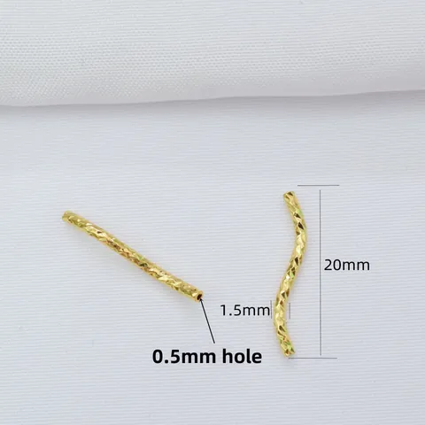 Brass S-Shaped Curved Tube Spacer Beads Gold Silver Plated Twisted Texture Findings For DIY Bracelet Jewelry Making