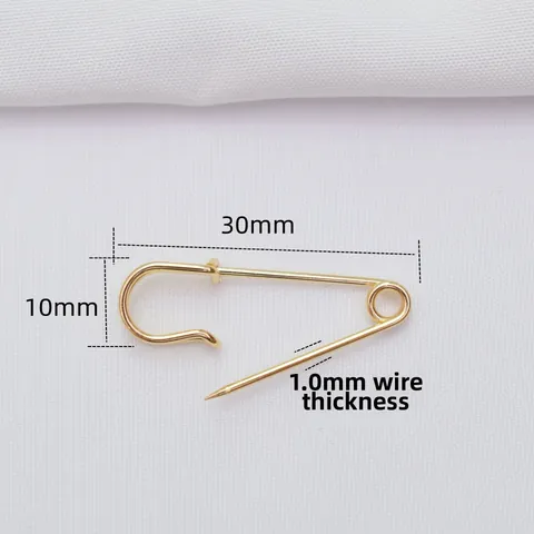 14k Gold Filled Simple Safety Pin Brooch Findings For DIY Jewelry Making Eco-friendly Copper Color Retaining Pin Accessories