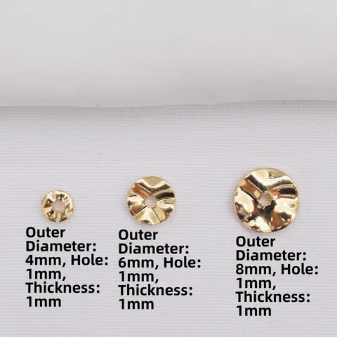 Wavy Hammered Spacer Beads 14K 18K Gold Plated Brass Irregular Wave Beads For DIY Jewelry Making Bracelet Necklace Materials