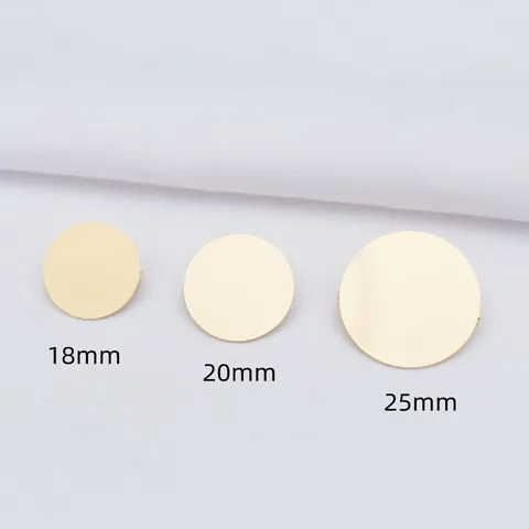 Base per Spilla in Ottone Placcato Oro 14K Vassoio a Disco Piatto Vuoto Perno Posteriore Accessori per Gioielli Fai-da-te Distintivo Tondo