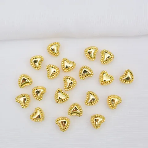 Perle Distanziatrici a Cuore per Creazione Gioielli DIY Bracciale Collana Perle in Lega Con Placcatura Oro 14k 18k