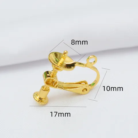 Adjustable Spiral Clip-on Earring Converters With 8mm Tray Copper Gold Plated DIY Non-pierced Earring Components Jewelry Making Supplies
