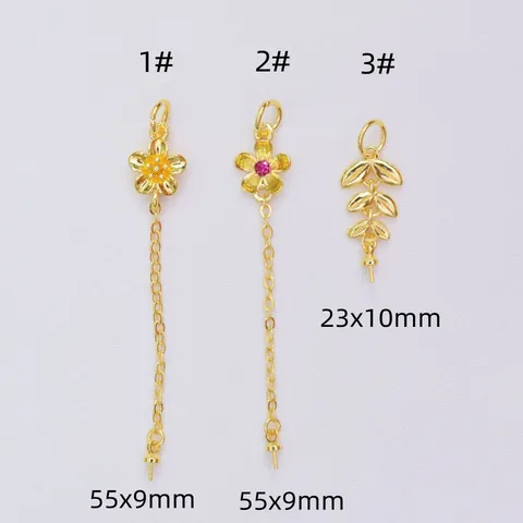 18K Verguld Koperen Bloem Tarwe Aar Hanger Voor DIY Sieraden Maken Parel Dienblad Lange Ketting Drop Hangers Accessoires