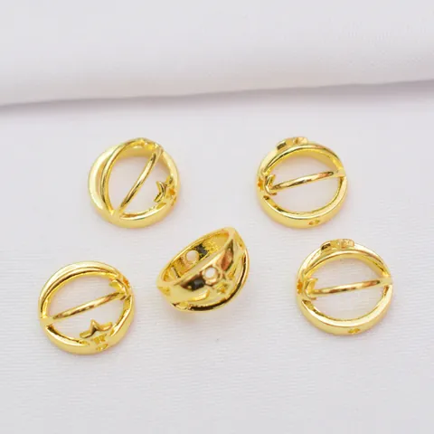 Gold Filled Copper Star Hollow Bead Ring Spacer Beads DIY Bracelet Necklace Jewelry Making Findings Components Accessories