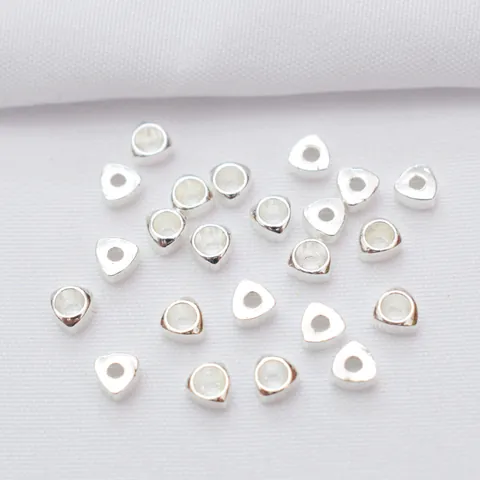 14k 18k Gold Filled Triangle Loose Beads Smooth Copper Geometric Spacer Beads For DIY Jewelry Making Bracelet Necklace Accessories