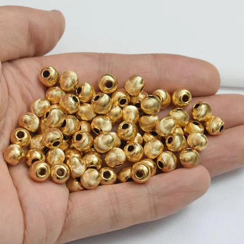 Perles en Vrac en Cuivre Plqué Or 24K Avec Texture Spirale Méandre Perles Intercalaires en Métal Pour Création de Bijoux DIY Bracelet Collier