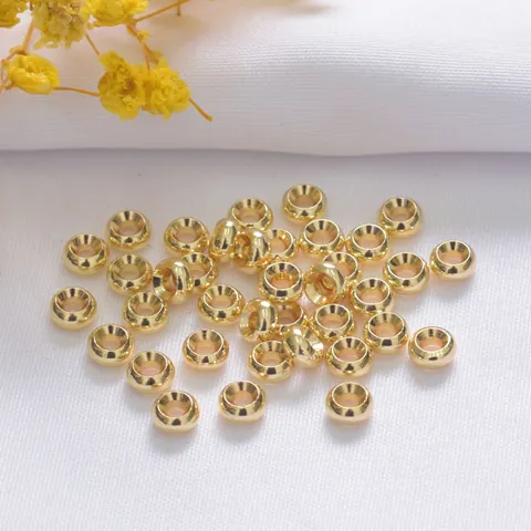 Cuentas Espaciadoras de Cobre Lisas Chapadas en Oro 14K 18K Plata Forma de Donut Cuentas Sueltas Para Creación de Joyas DIY