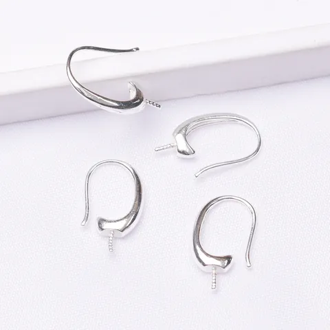 Minimalist 14K Gold Plated Copper Earring Hooks For DIY Jewelry Making With Peg For Half Hole Artificial Pearl Polished Earring Findings Accessories