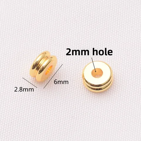 Messing Glatte Runde Zwischenperlen Doppelschichtig Vergoldet Für DIY Armband Halskette Schmuckherstellung Zubehör