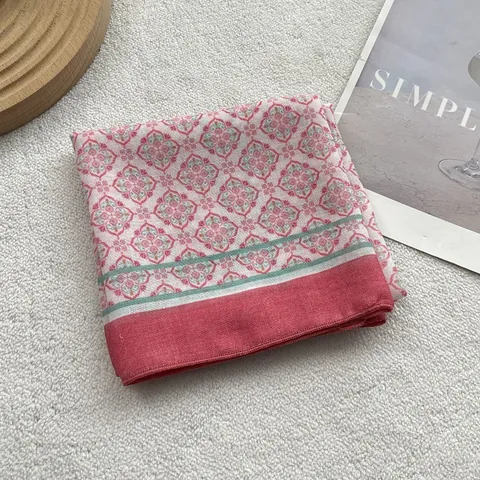 Foulard Quadrato in Misto Cotone con Fiori Vintage per Donna Foulard da Collo con Motivo Geometrico Accessorio per Capelli