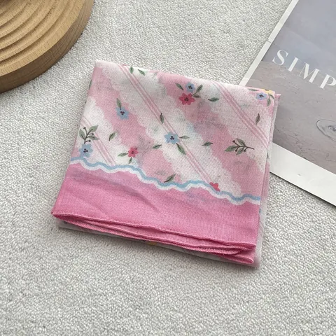 Women Vintage Floral Print Square Scarf Satin Feel Neck Scarf Headscarf For Daily Casual Party Vacation Hair Accessories