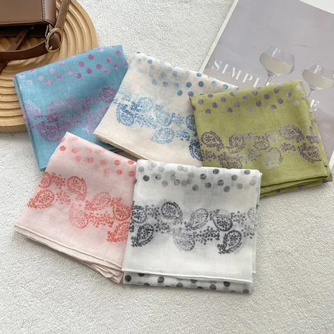 Dames Vintage Paisley Stippen Katoenen Vierkante Sjaal Zacht Dun Decoratieve Halssjaal Voor Lente Zomer Reizen