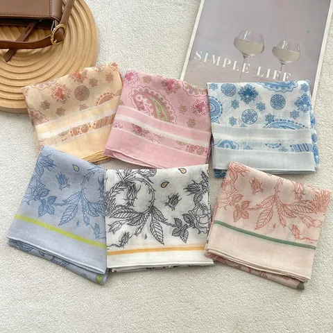 Vintage Paisley Floral Print Satin Square Scarf For Women Lightweight Decorative Silk Like Neck Scarf Fashion Head Wrap