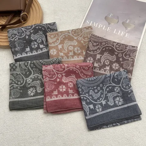 Pañuelo Cuadrado de Mezcla de Algodón Con Estampado Étnico Exótico Vintage para Mujer Bandana Chal Patrón Paisley Floral Pájaros