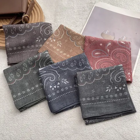 Vintage Paisley Druck Baumwolle Viereckiges Tuch Damen Böhmisch Kopftuch Halstuch Vielseitig Leicht Bandana Haarwickel Accessoire