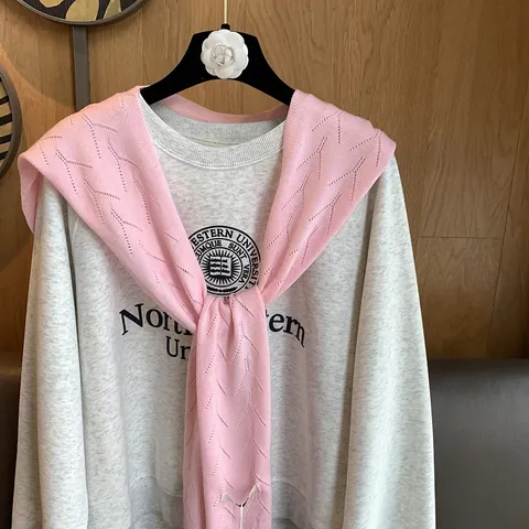 Koreanischer Stil Hohl Gestrickter Schal Für Damen Minimalistisch Einfarbig Schulterwickel Kleine Strickjacke Mode Accessoires