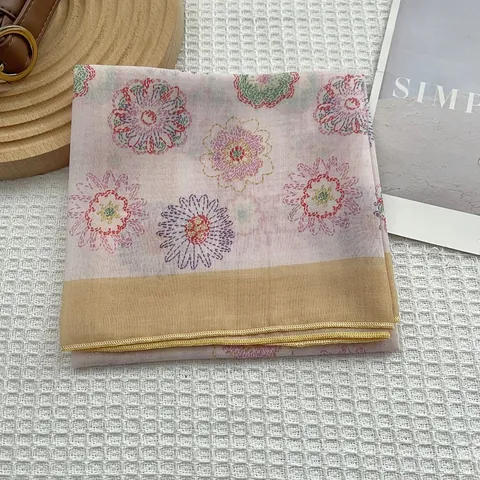 Frans Pastoraal Bloemen Vierkante Sjaal Voor Vrouwen Vintage Katoen Satijn Gevoel Halssjaal Boheems Paisley Print Haarbandana