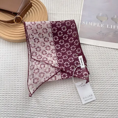 Women Narrow Floral Print Neck Scarf Long Skinny Polyester Scarf For Handbag Belt Decoration Elegant Commuter Accessories