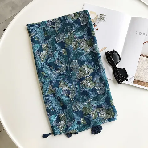 Damen Ethno Schal Mit Paisleymuster Und Quasten Polyester Langer Schal Strand Reise Sonnenschutz Bohemian Wrap