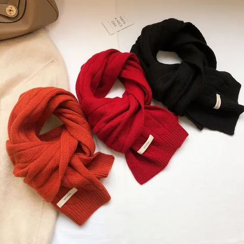 Sciarpa in 100% Lana Merino Australiana per Donna Inverno Caldo Maglia a Trecce Tinta Unita Collo Alto in Maglia Spessa Scialle Morbido