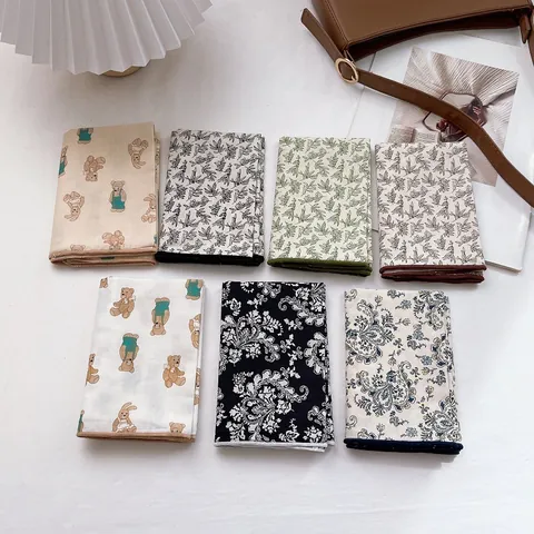 Pañuelo Cuadrado de Algodón Vintage para Mujer Estilo Campestre Estampado Paisley Pañuelo Cuello Pequeño Bandana Pañuelo