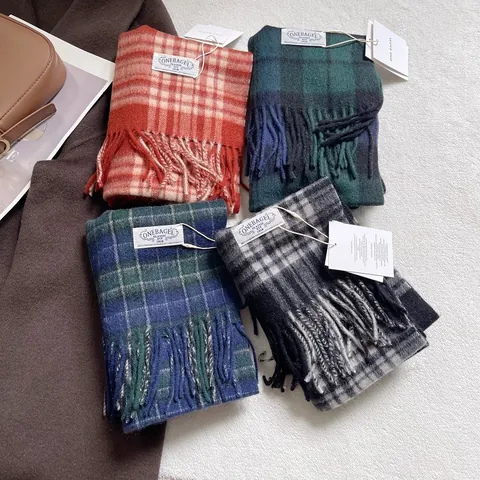 100% Wolle Karomuster Schal Für Damen Herren Klassischer Karo Schal Mit Quasten Britischer Stil Winter Warmer Halsschal Weicher Schal