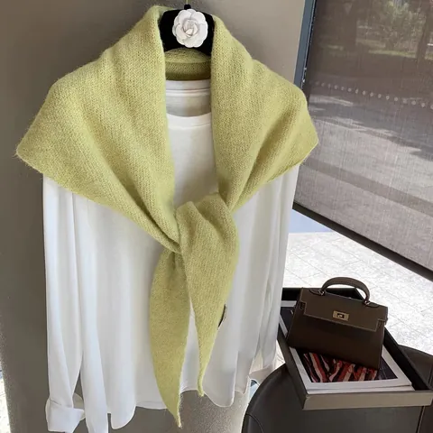Women Knitted Solid Color Shawl Scarf Elegant Lightweight Shoulder Wrap Cape For Office Air Conditioning Casual Outerwear