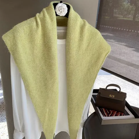Women Knitted Solid Color Shawl Scarf Elegant Lightweight Shoulder Wrap Cape For Office Air Conditioning Casual Outerwear