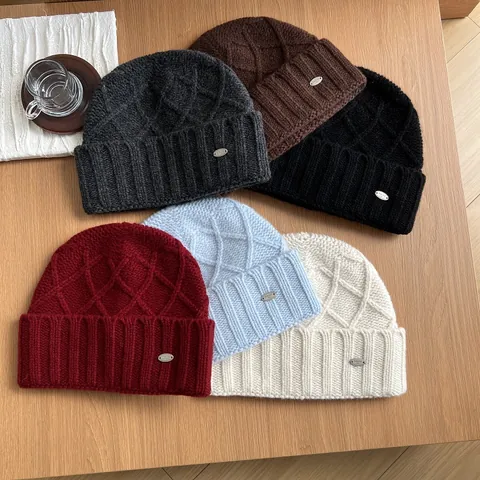 Damen Vintage 100% Australische Wolle Strickmütze Dicke Warme Ohrenschutz Winter Zopfmuster Mütze Für Kaltes Wetter Mode Accessoire