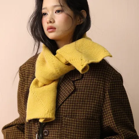 Women Solid Color Cable Knit Button Scarf Soft Warm Knitted Neck Warmer Winter Autumn Versatile Outdoor Fashion Accessory
