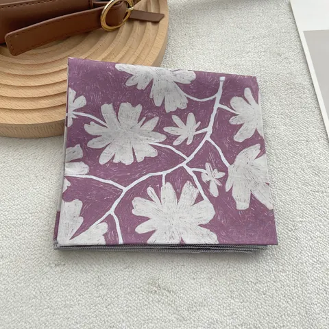 Damen Vintage Blumenmuster Polyester Viereckschal Eleganter Kleiner Halsschal Kopftuch Bandana Für Frühling Sommer Deko