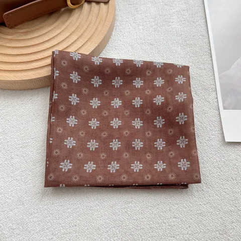 Dames Vintage Bloemenprint Katoenmix Vierkante Sjaal Veelzijdige Halsdoek Mode Hoofdband Bandana Tas Decoratie Accessoire