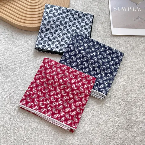 Carré de Soie Vintage Imprimé Paisley Pour Femmes Polyester Sensation Satinée Foulard Décoratif Bandeau Cheveux Accessoire Mode
