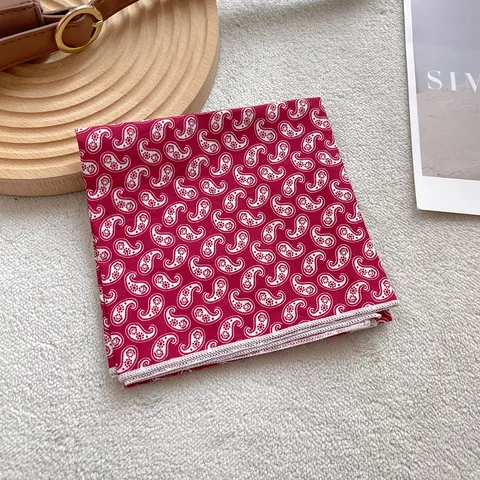 Carré de Soie Vintage Imprimé Paisley Pour Femmes Polyester Sensation Satinée Foulard Décoratif Bandeau Cheveux Accessoire Mode