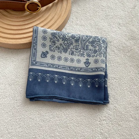 Vintage Paisley Baumwollmischung Quadratischer Schal Für Damen Böhmische Florale Druck Halstuch Kopftuch Mode Accessoire