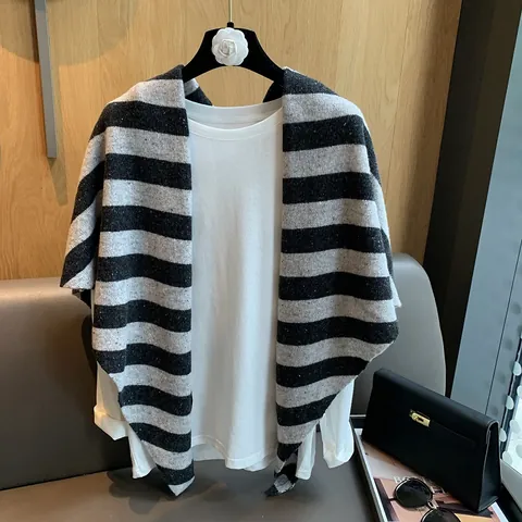 100% Wolle Dreieckstuch Für Damen Koreanisch Punkt Strickschal Elegant Warm Winter Halswärmer Pashmina Einfarbig