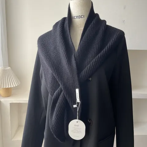Women's Knitted Triangle Scarf Ribbed Solid Color Shawl For Layering Shoulder Wrap Elegant Warm Neck Warmer Accessory