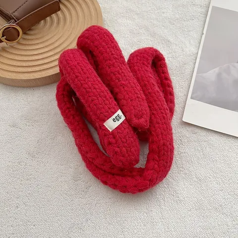 Sciarpa a Maglia Lunga Sottile Stile Coreano Minimalista per Donna Autunno Inverno Moda Versatile Tinta Unita Sciarpa Calda