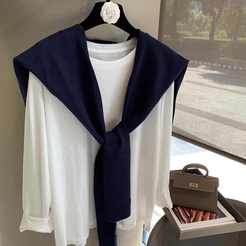 Knitted Solid Color Shawl Wrap For Women Elegant Shoulder Wrap For Spring Autumn Office Air Conditioning Room Outwear