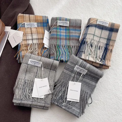 Britse Stijl 100% Wol Geruite Sjaal Voor Heren Dames Winter Warm Kwasten Omslagdoek Klassiek Plaid Nekwarmer Mode Accessoire